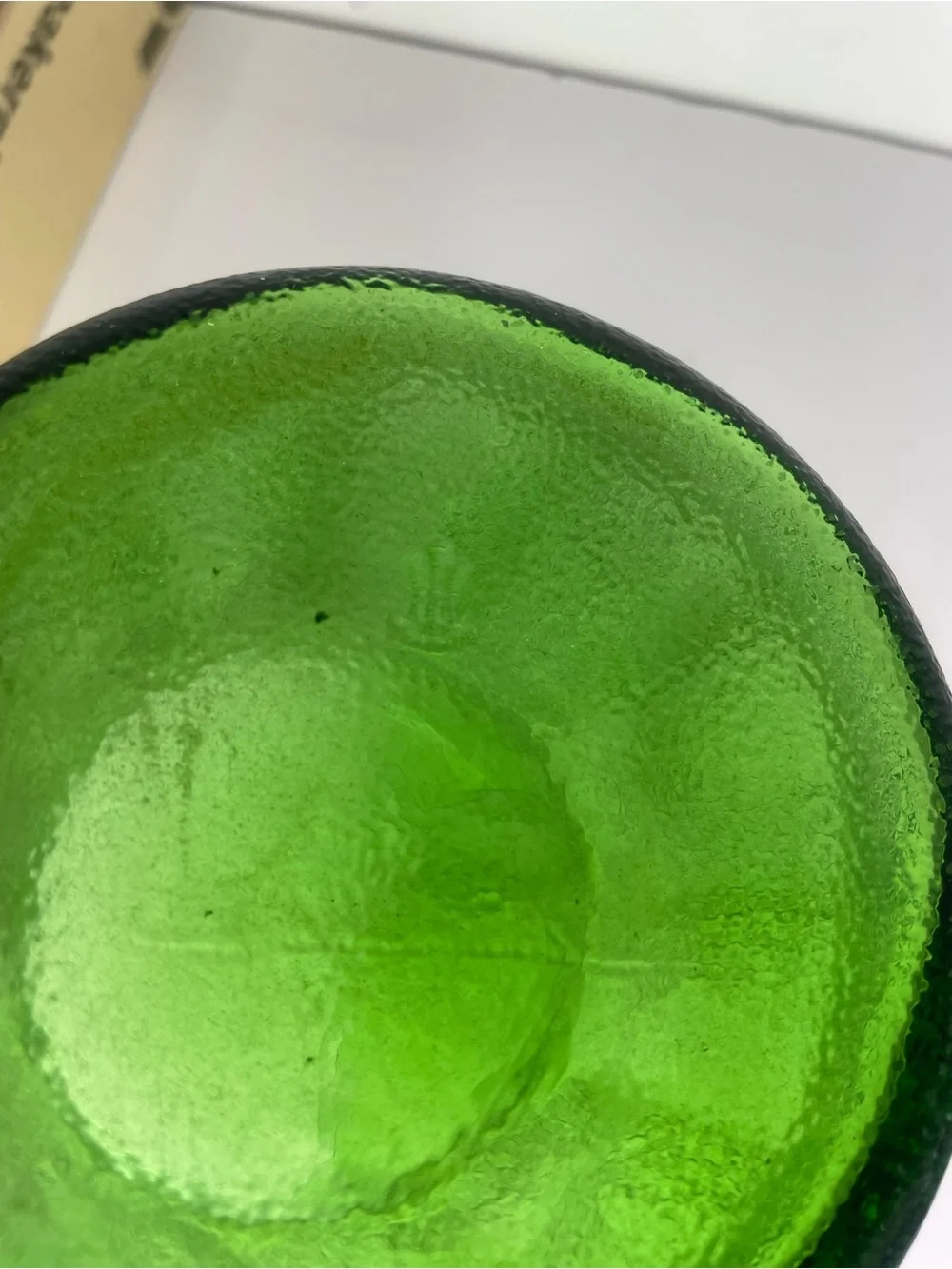 Vintage Green Glass Anchor Hocking Fingerprint Thumbprint Pitcher 2 Qts